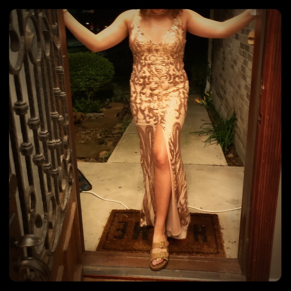 Gold glitter dress